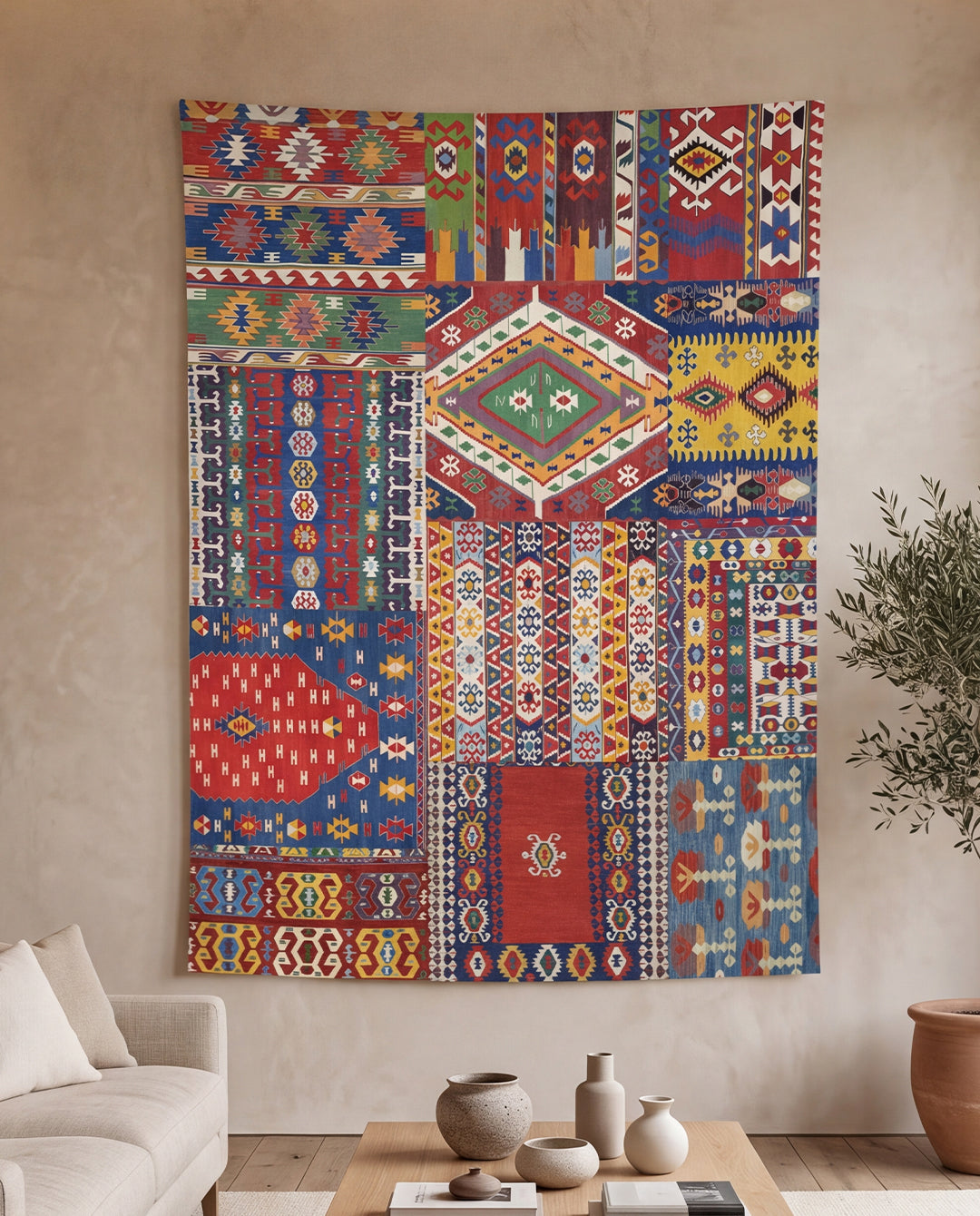 Turkish killm - Tapestry printed velvet fabric