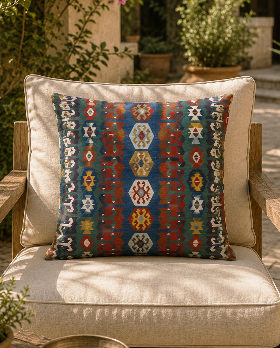 Turkish Kilim - printed velvet fabric