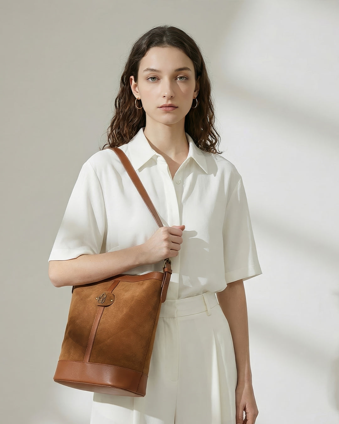 maral suede bag - camel