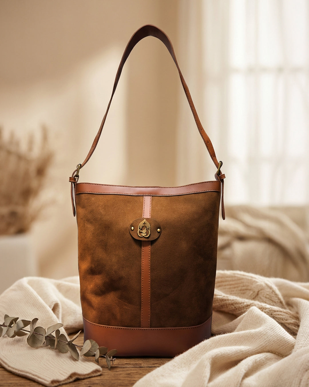 maral suede bag - camel