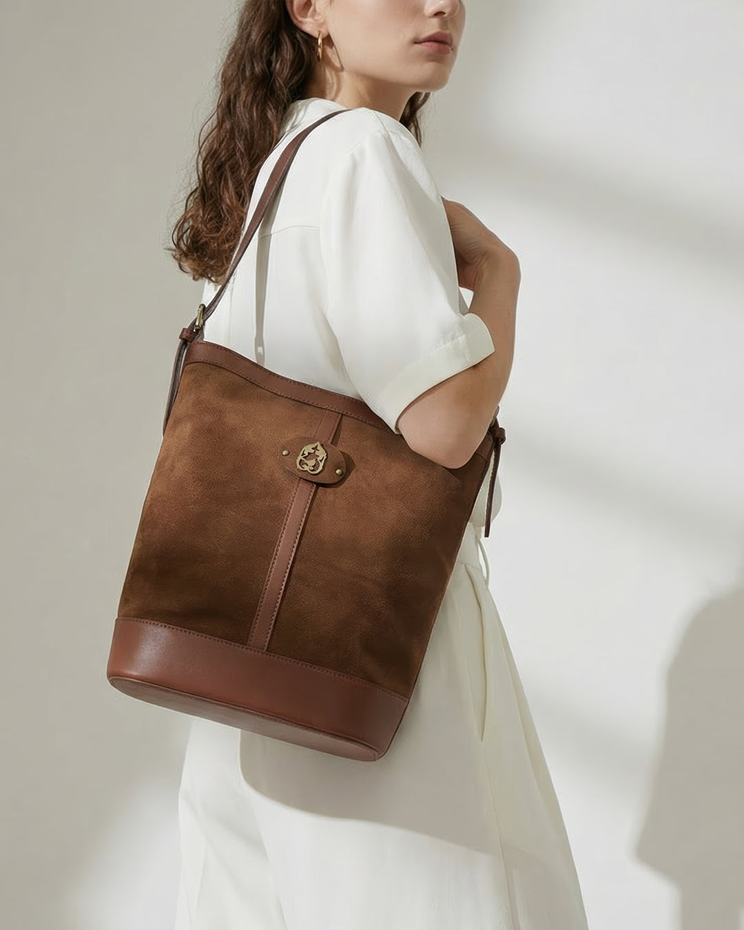 maral suede bag - camel