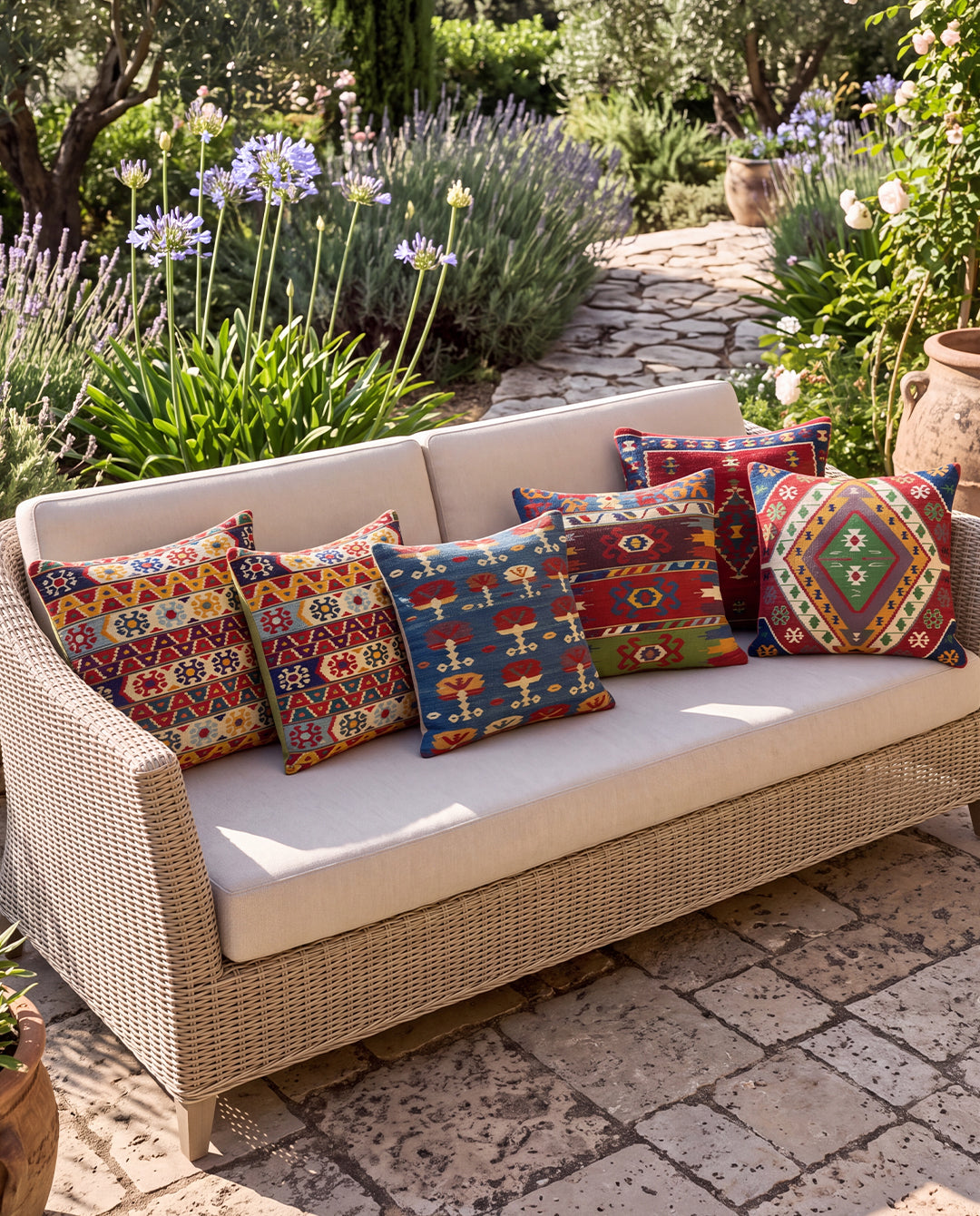 Turkish Kilim - bundle ( set of cushions + tapestry )
