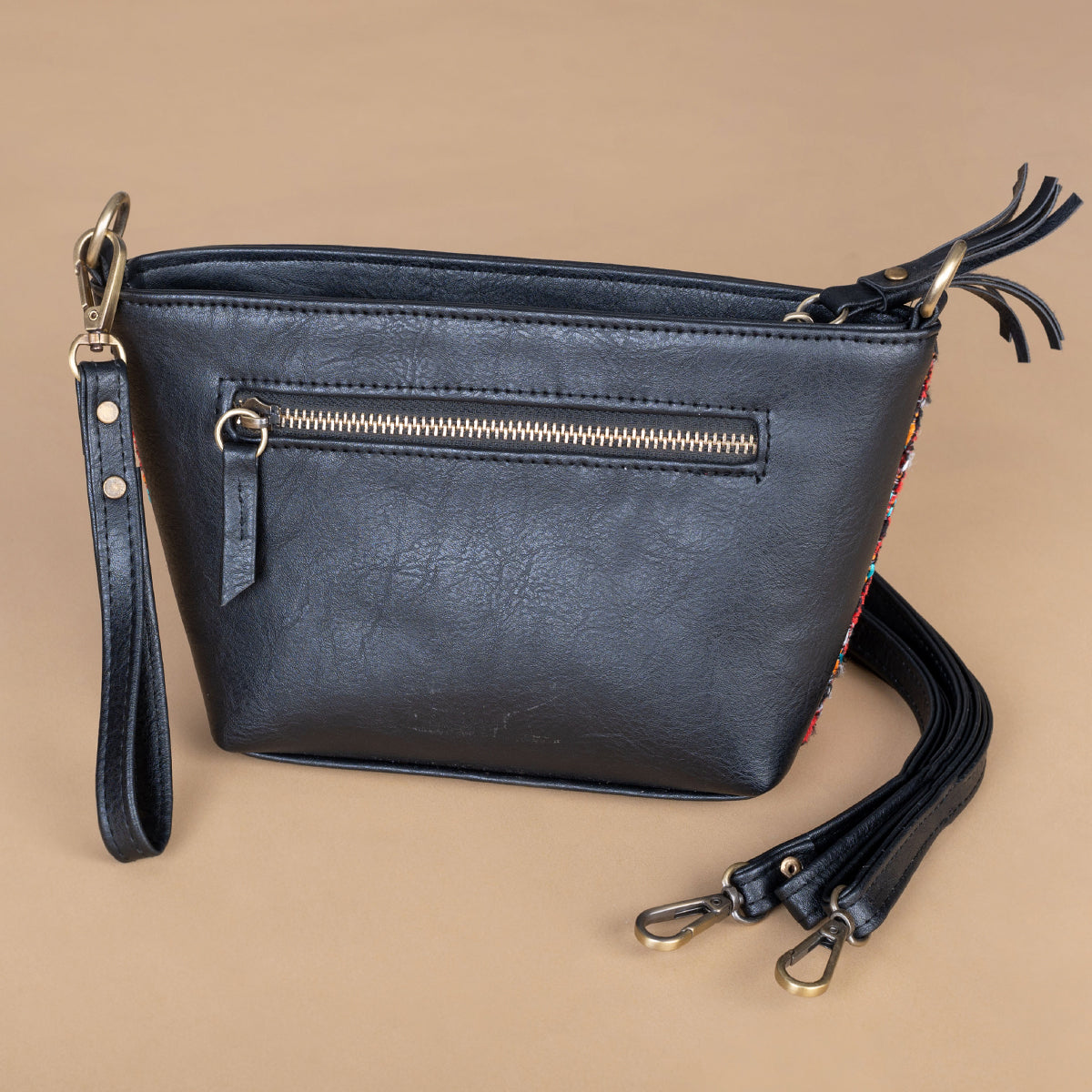 Small CROSS-BAG/ Hand-bag  _ Islamic pattern _black