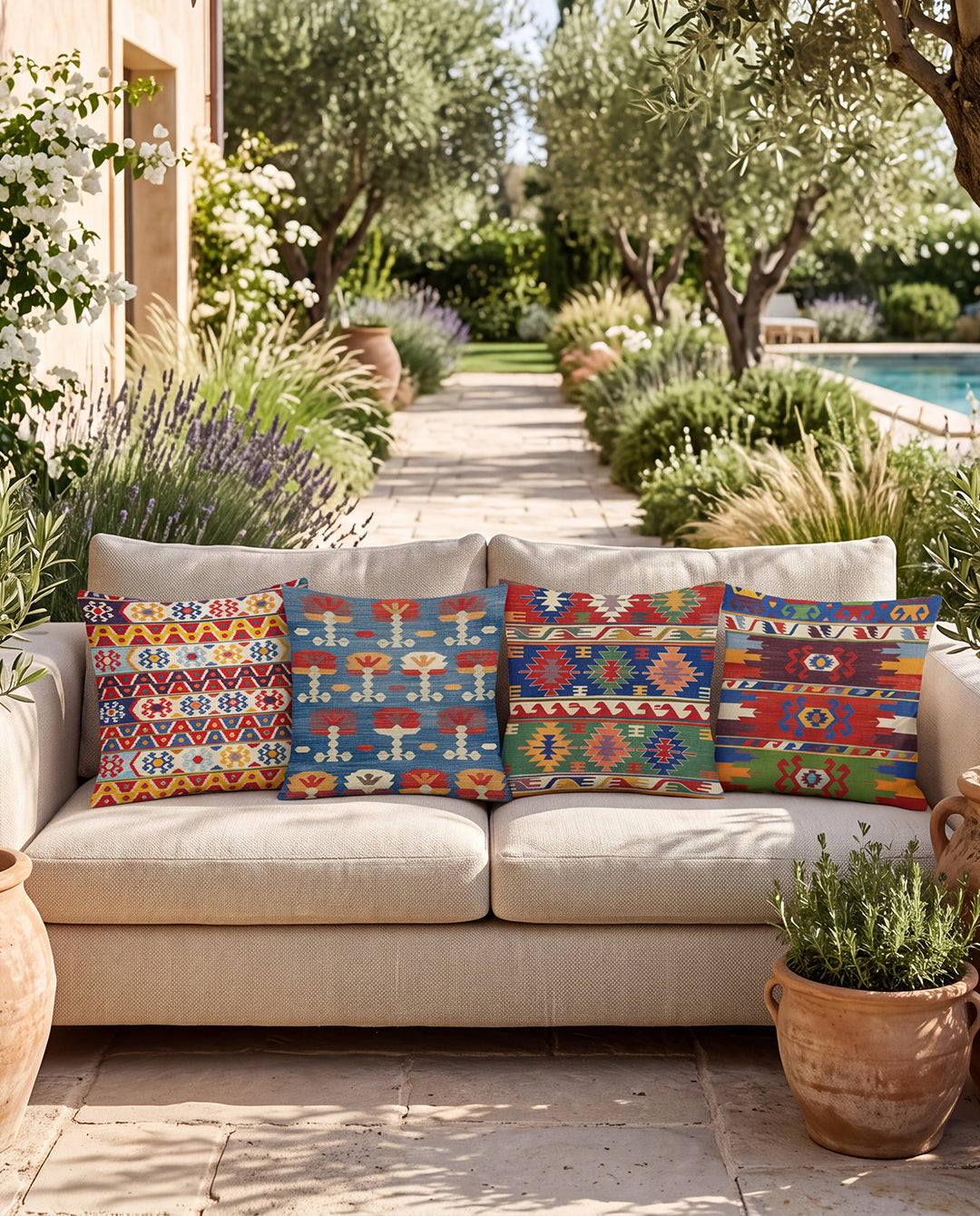 Turkish Kilim - printed velvet fabric