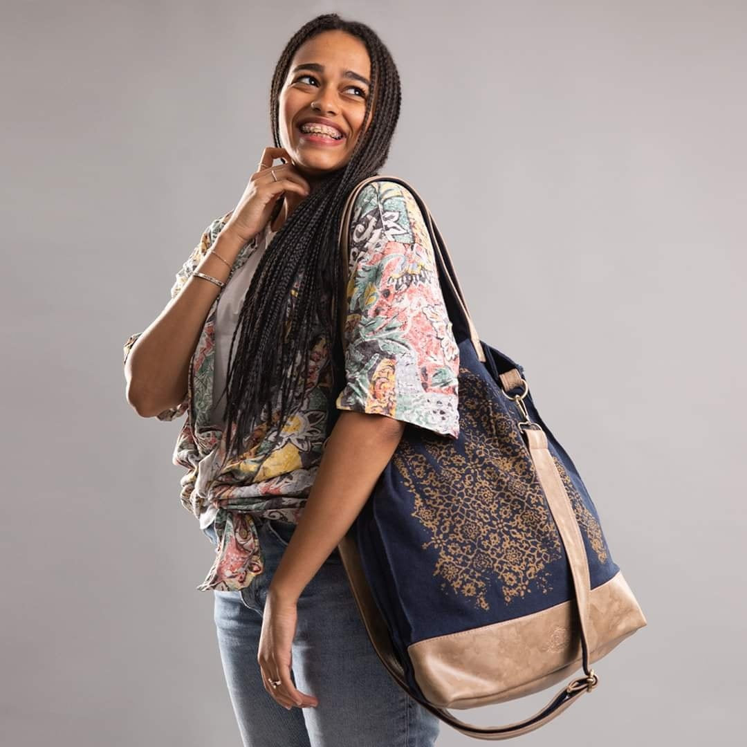 Tote / Cross-bag _Iranian Old Carpet_Navy