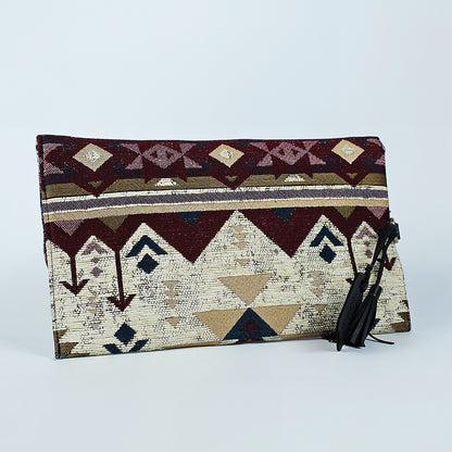 Clutch with BLACK Leather_Siwa Motif