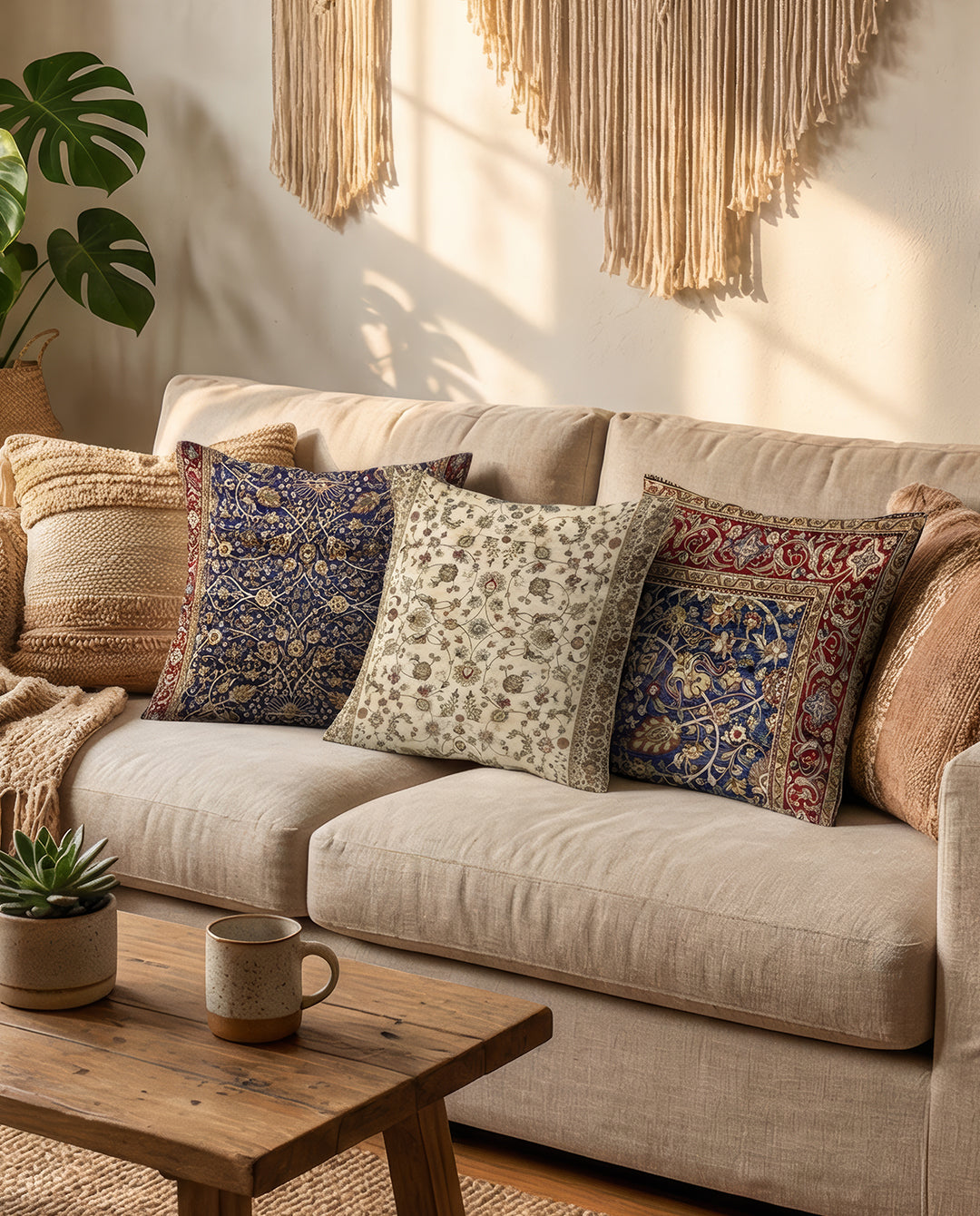 Turkish Zoella Pattern Cushion Set – 3 Pieces