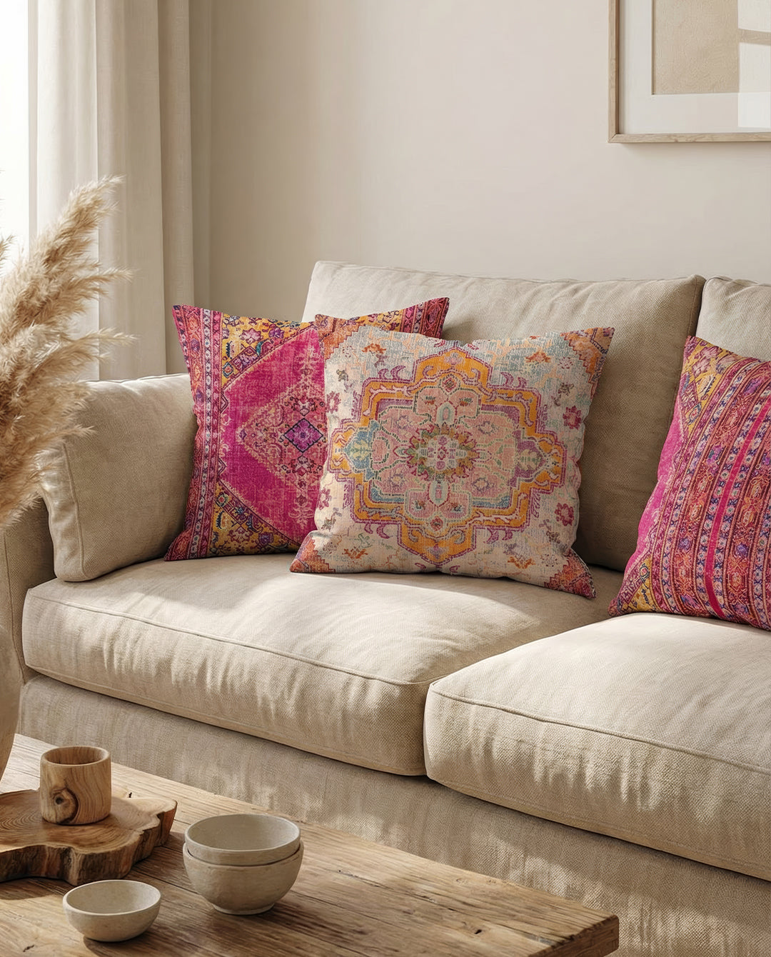 Fushia Azar Cushion Set – 3 Pieces