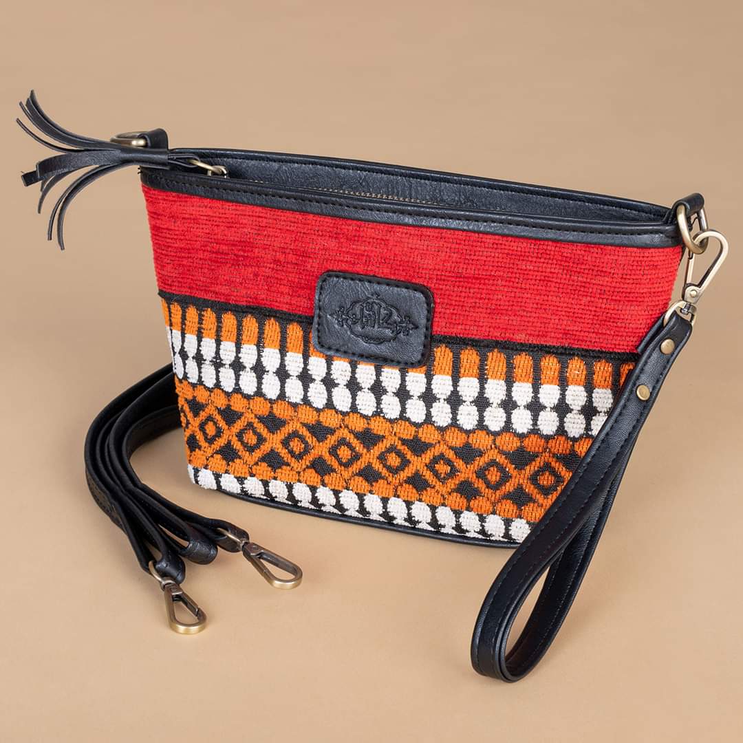 Small CROSS-BAG/ Hand-bag  _ Islamic pattern _black
