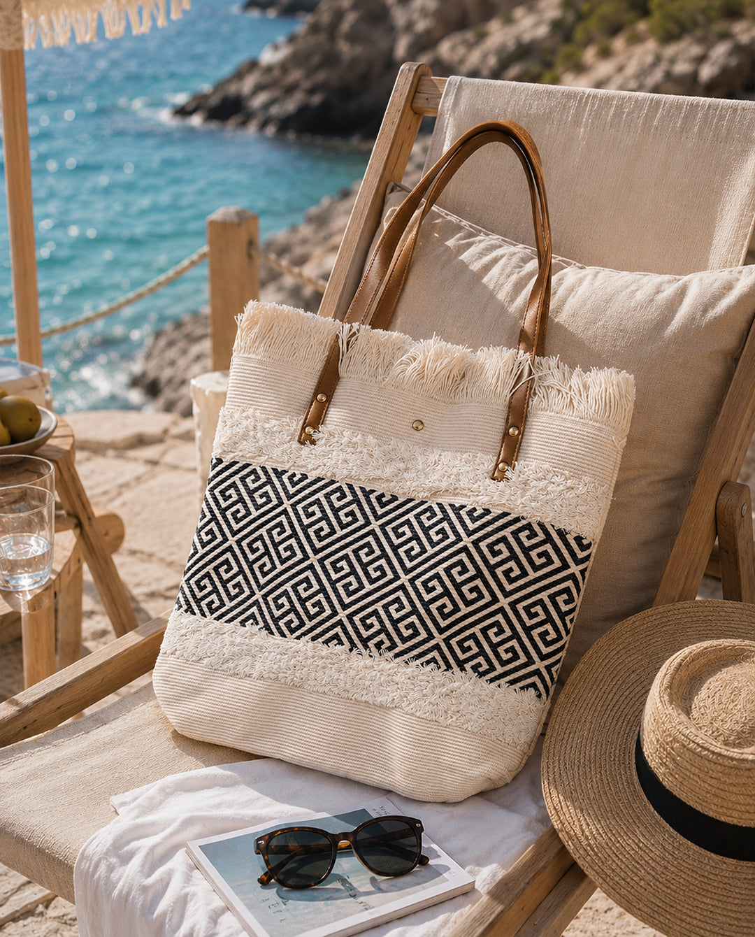 Roya - Woven Beach Tote Bag