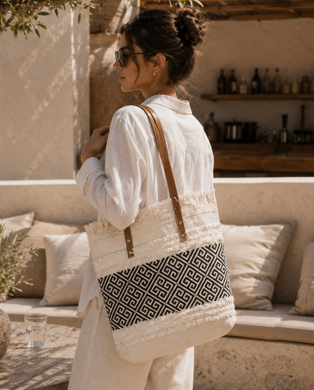Roya - Woven Beach Tote Bag
