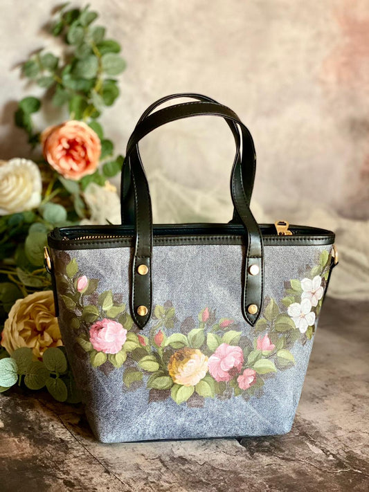 ( PRE- ORDER ) Flowery Shiraz_Small Cross-bag _ Gray