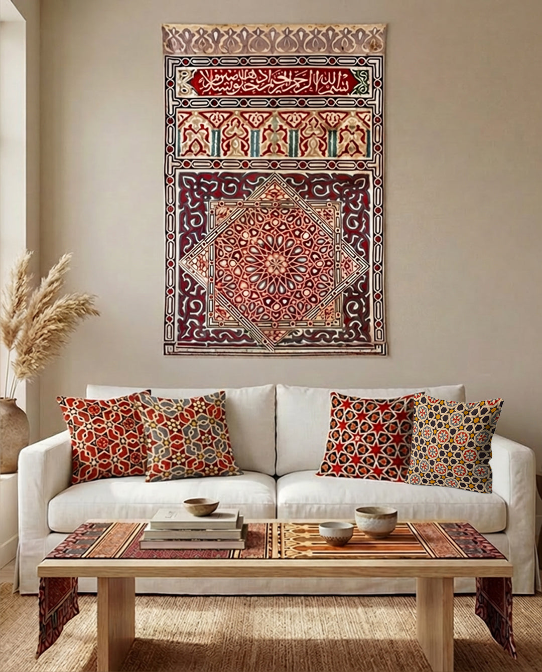 qahirat al muizz Bundle (Tapestry + 4 Cushions + Runner)