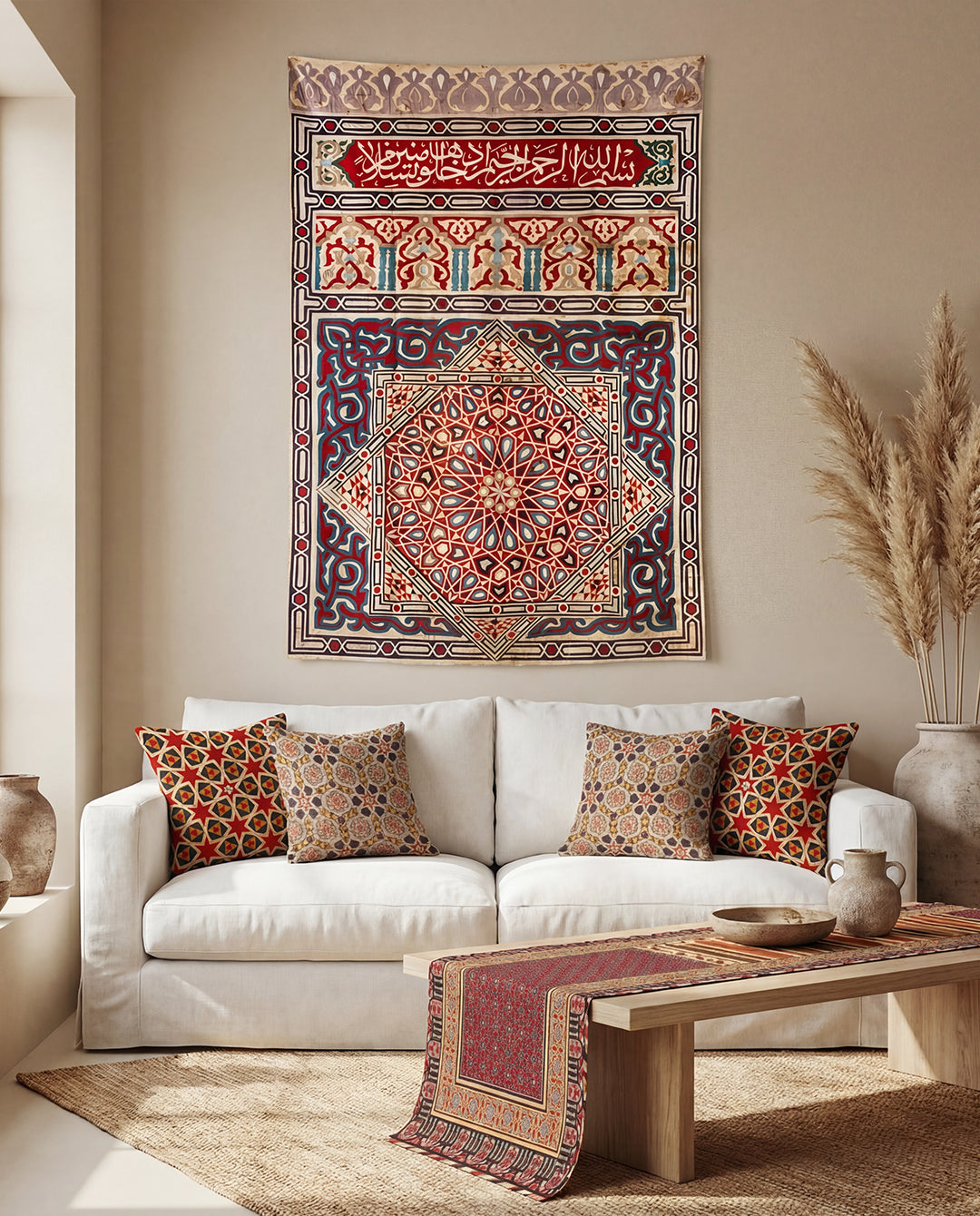 qahirat al muizz Bundle (Tapestry + 4 Cushions + Runner)