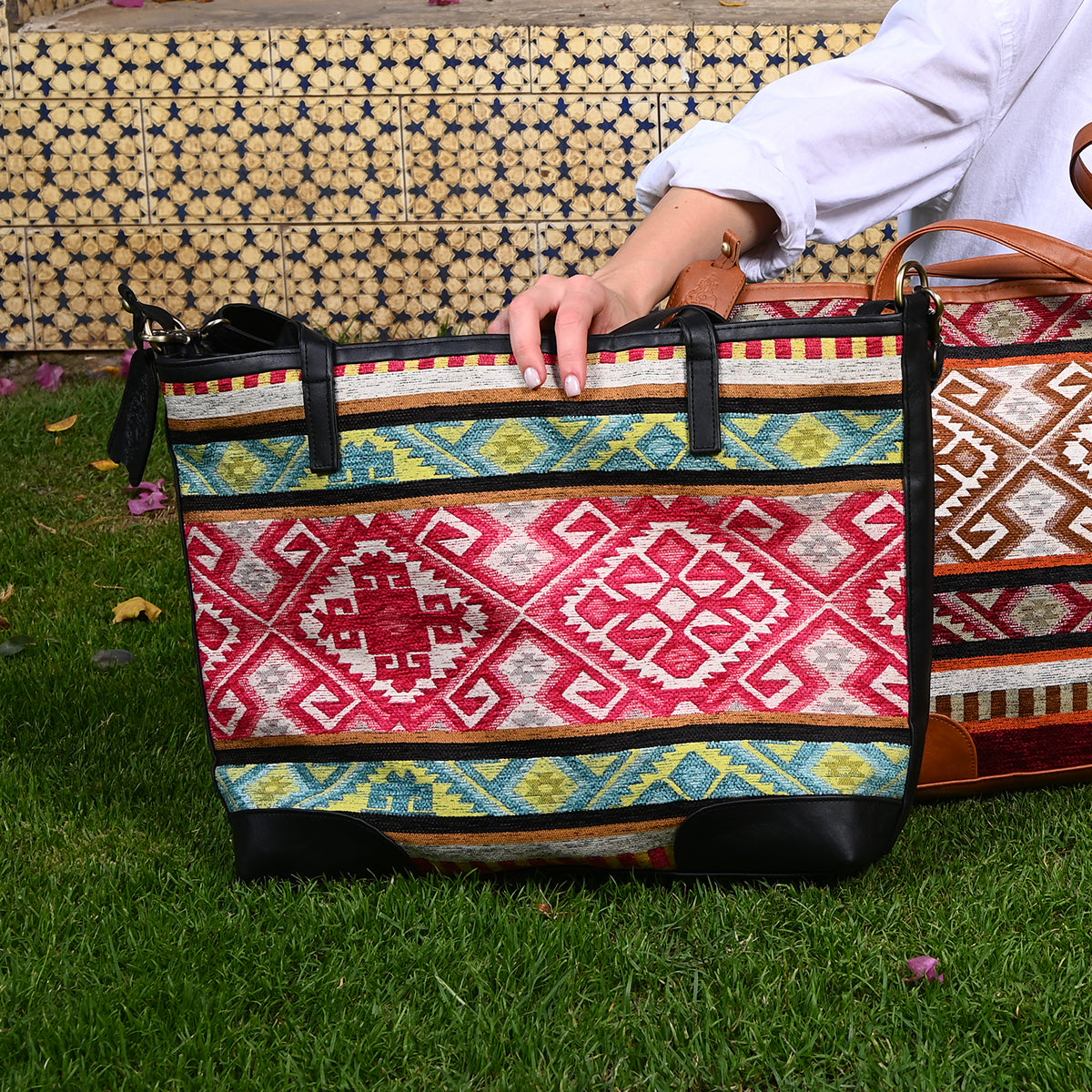 Bedouin art _Shoulder/Cross Bag _ Black