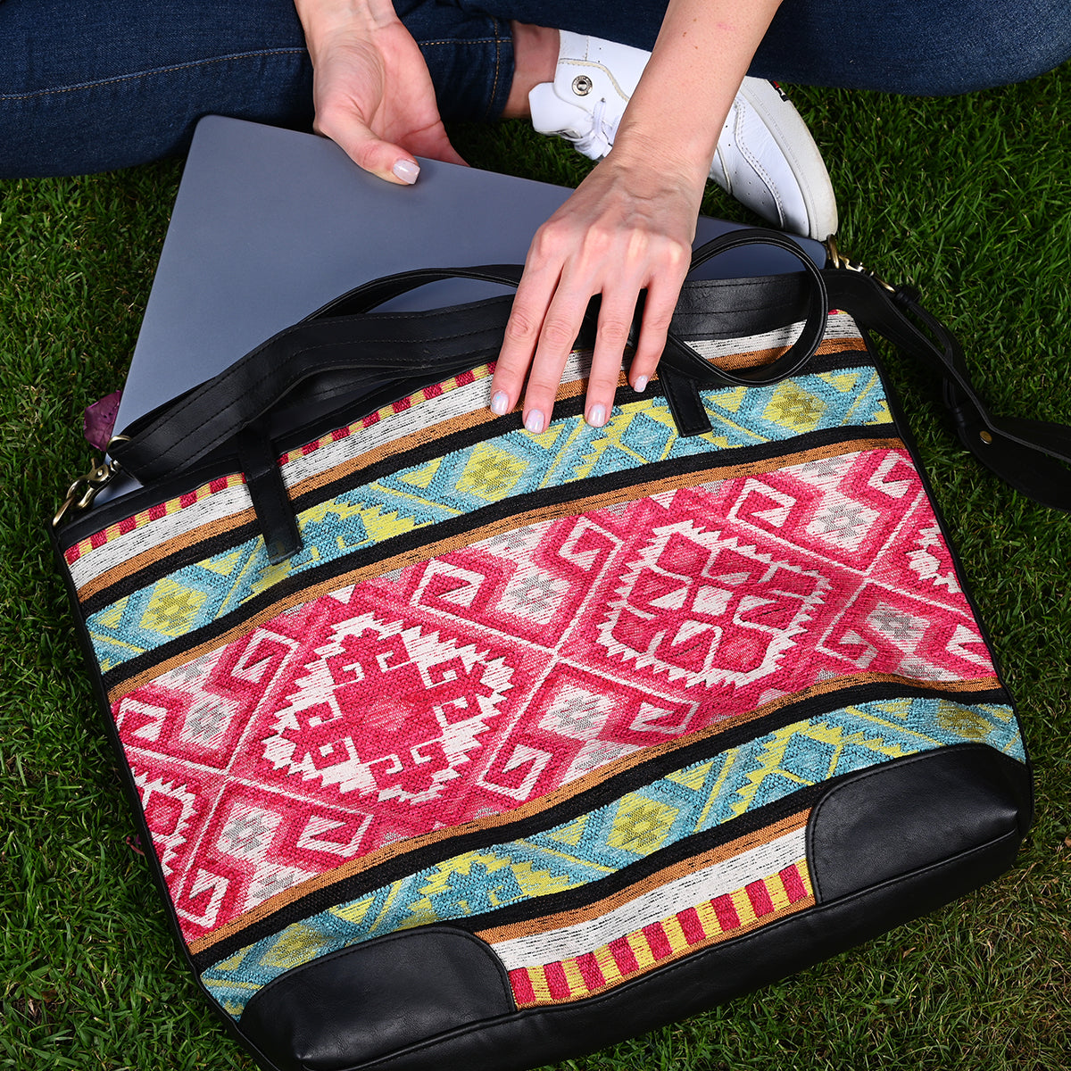 Bedouin art _Shoulder/Cross Bag _ Black