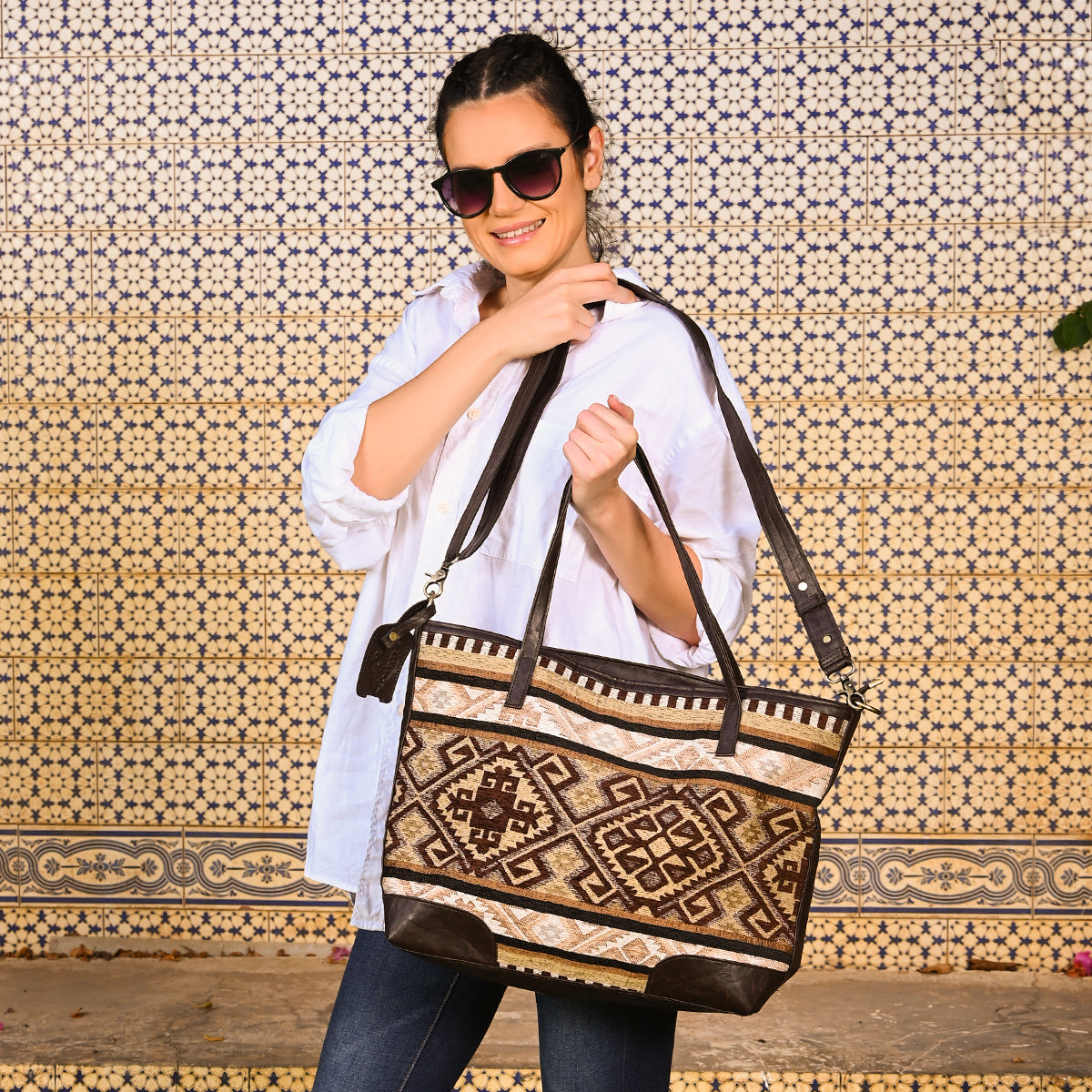 Bedouin art _Shoulder/Cross Bag _ Brown