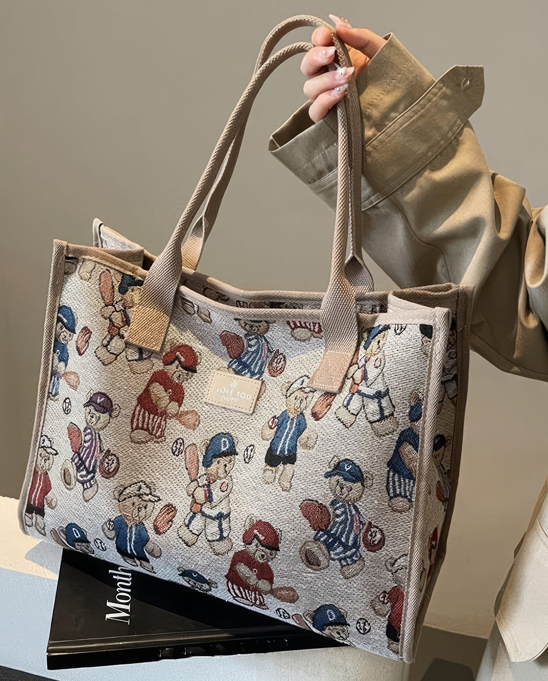 bear Vintage Tote Bag