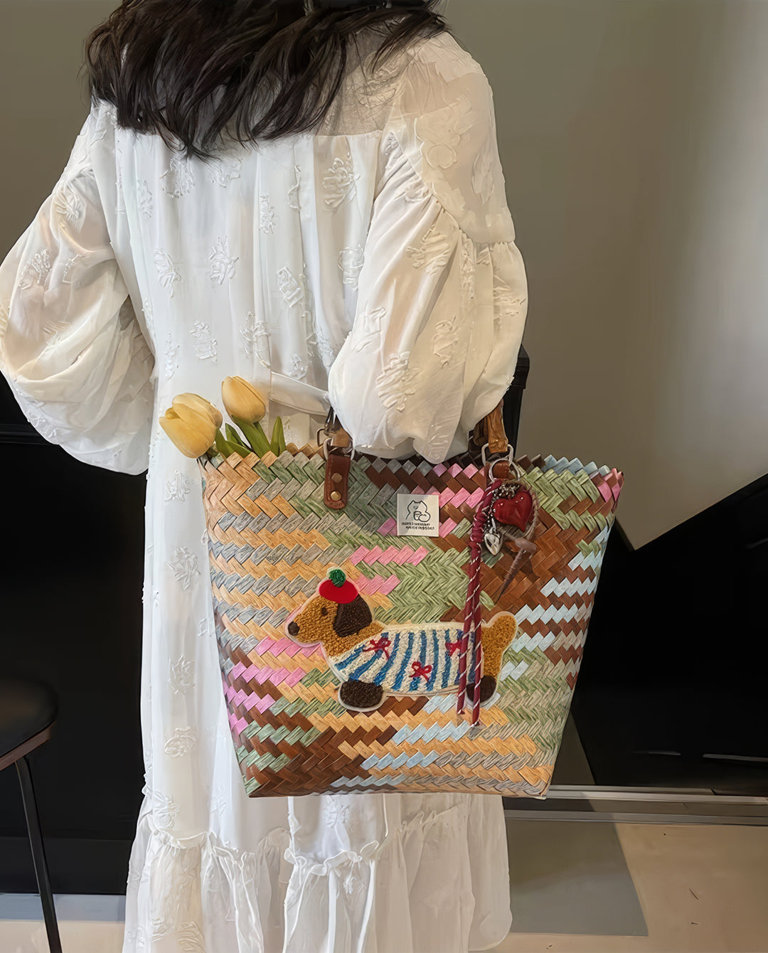 Woven Mini Tote Bag ( big size )