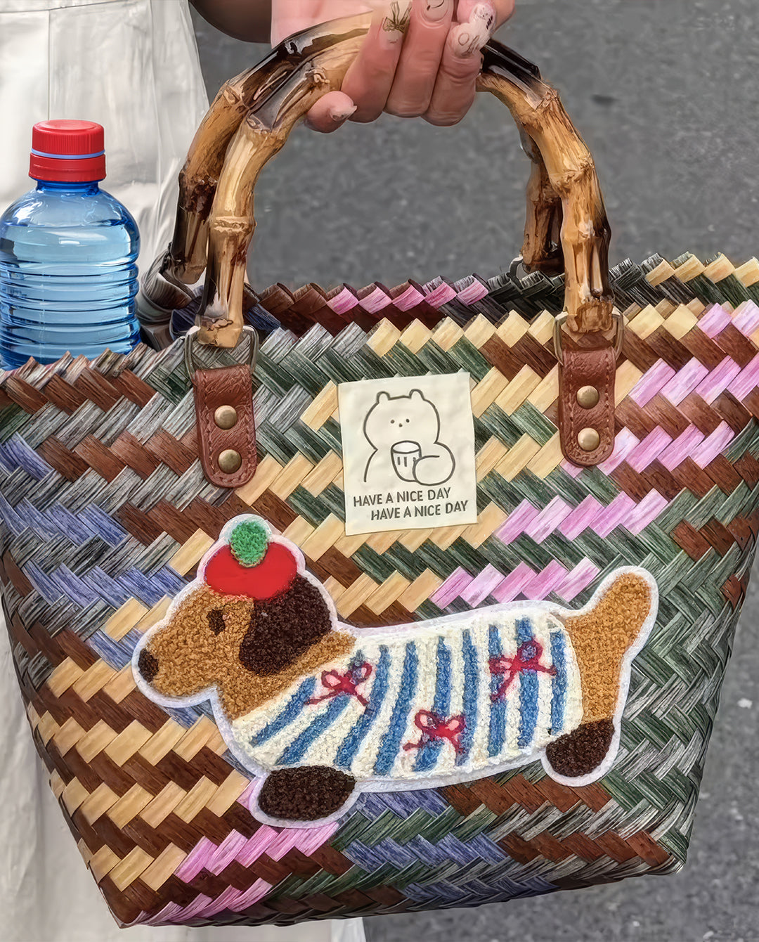 Woven Mini Tote Bag ( big size )
