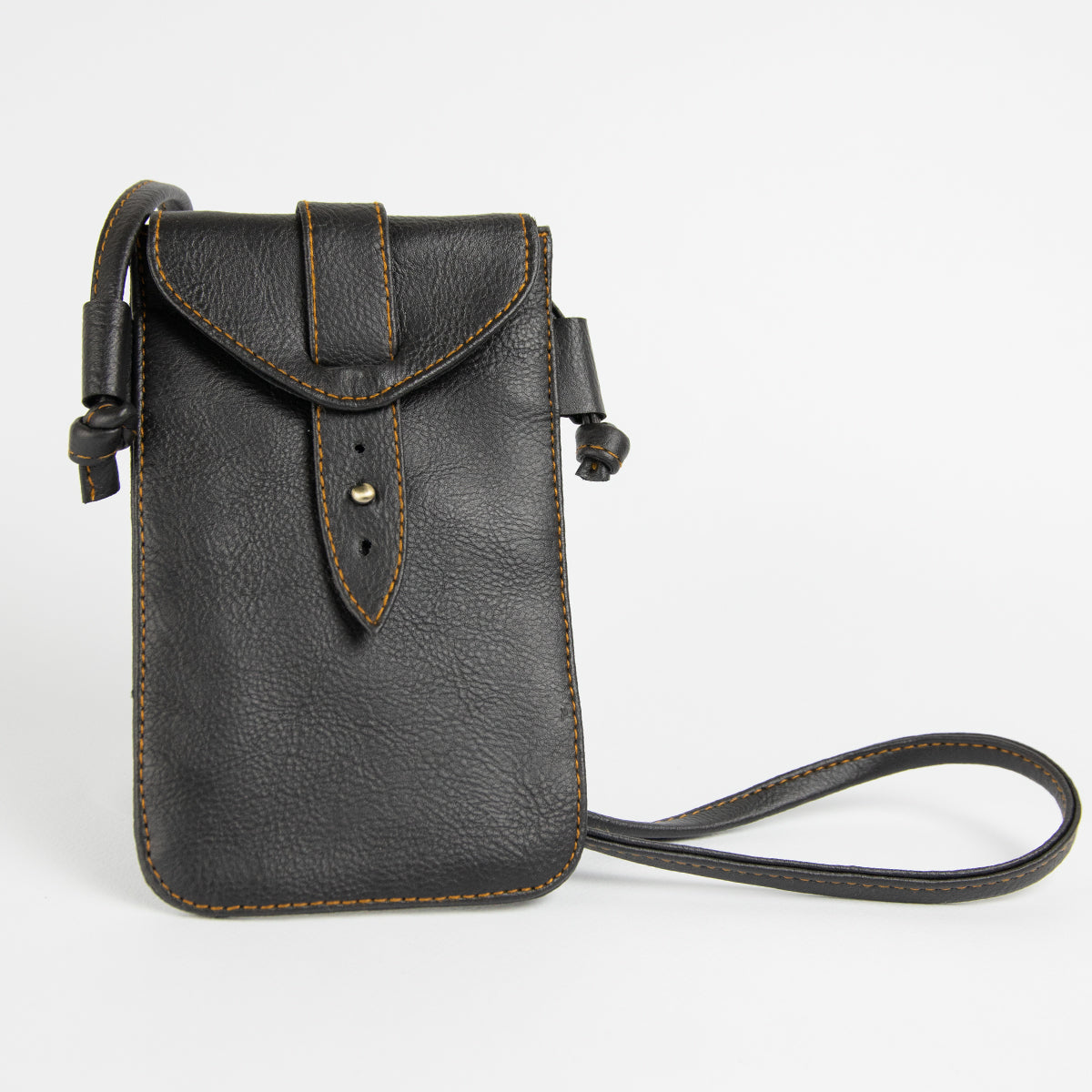 Mobile leather Case_ Black