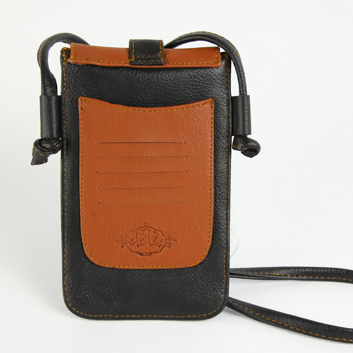 Copy of Mobile leather Case_ Black with Camel