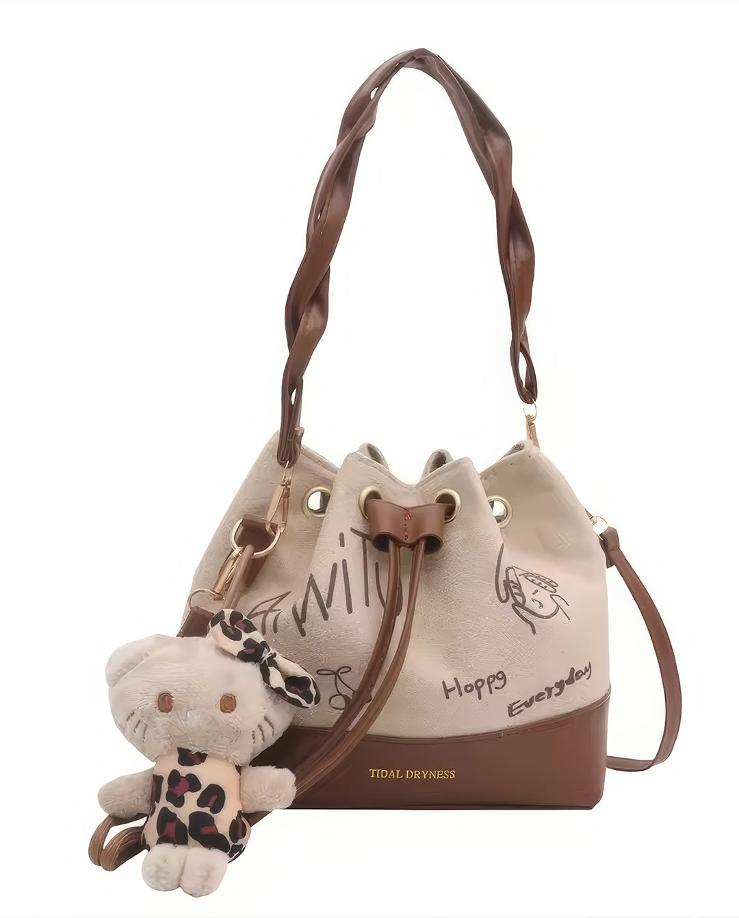 Canvas Drawstring Bucket Bag