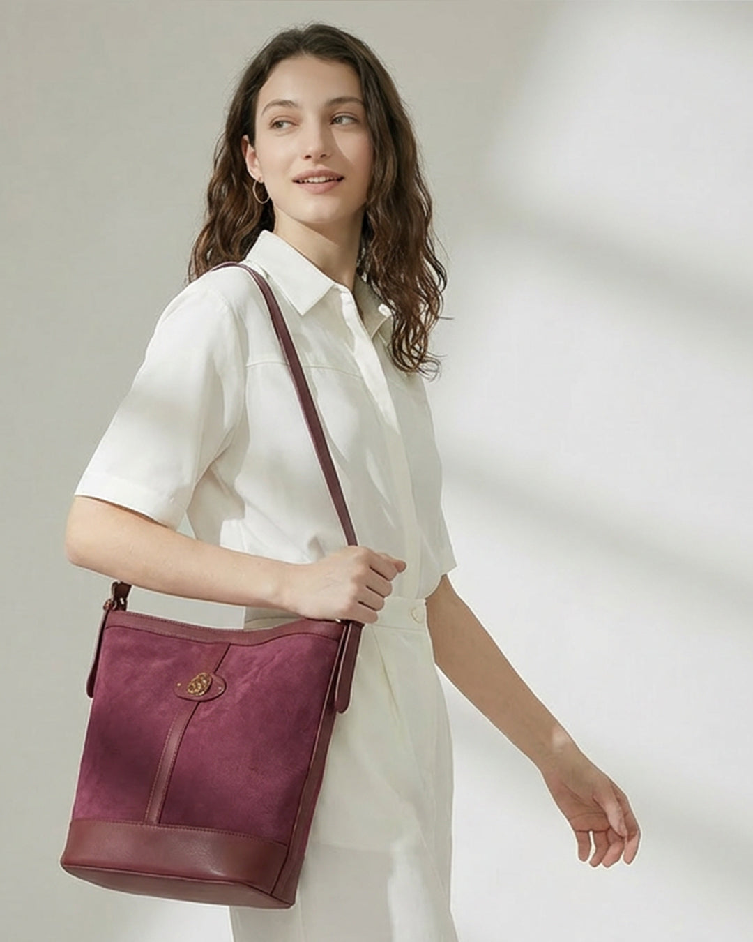 maral suede bag - Burgundy