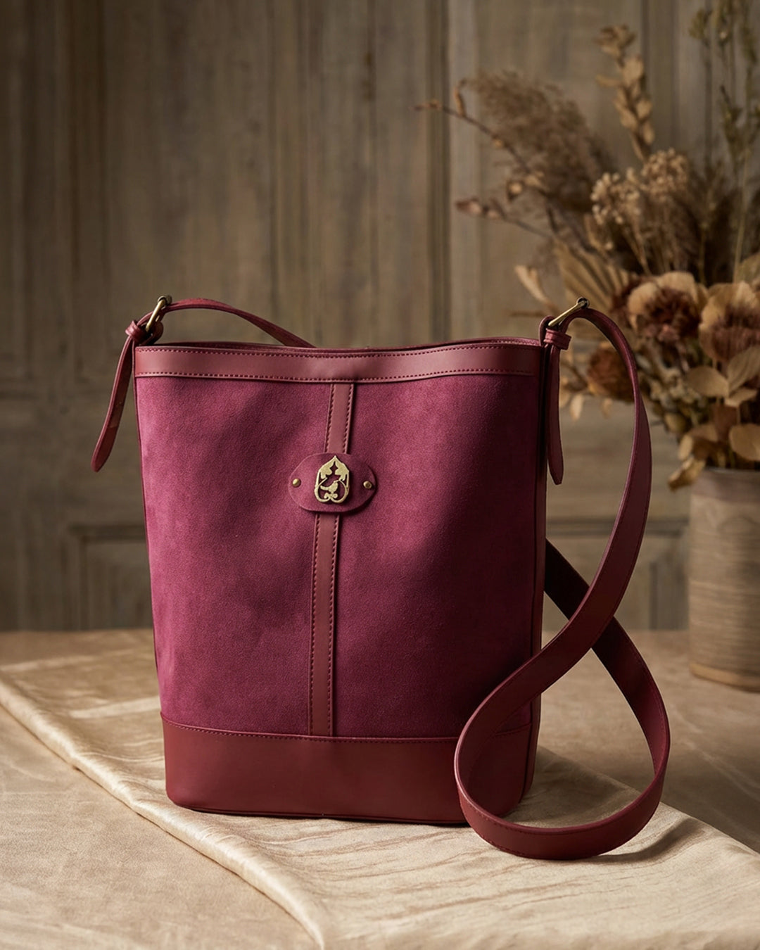 maral suede bag - Burgundy