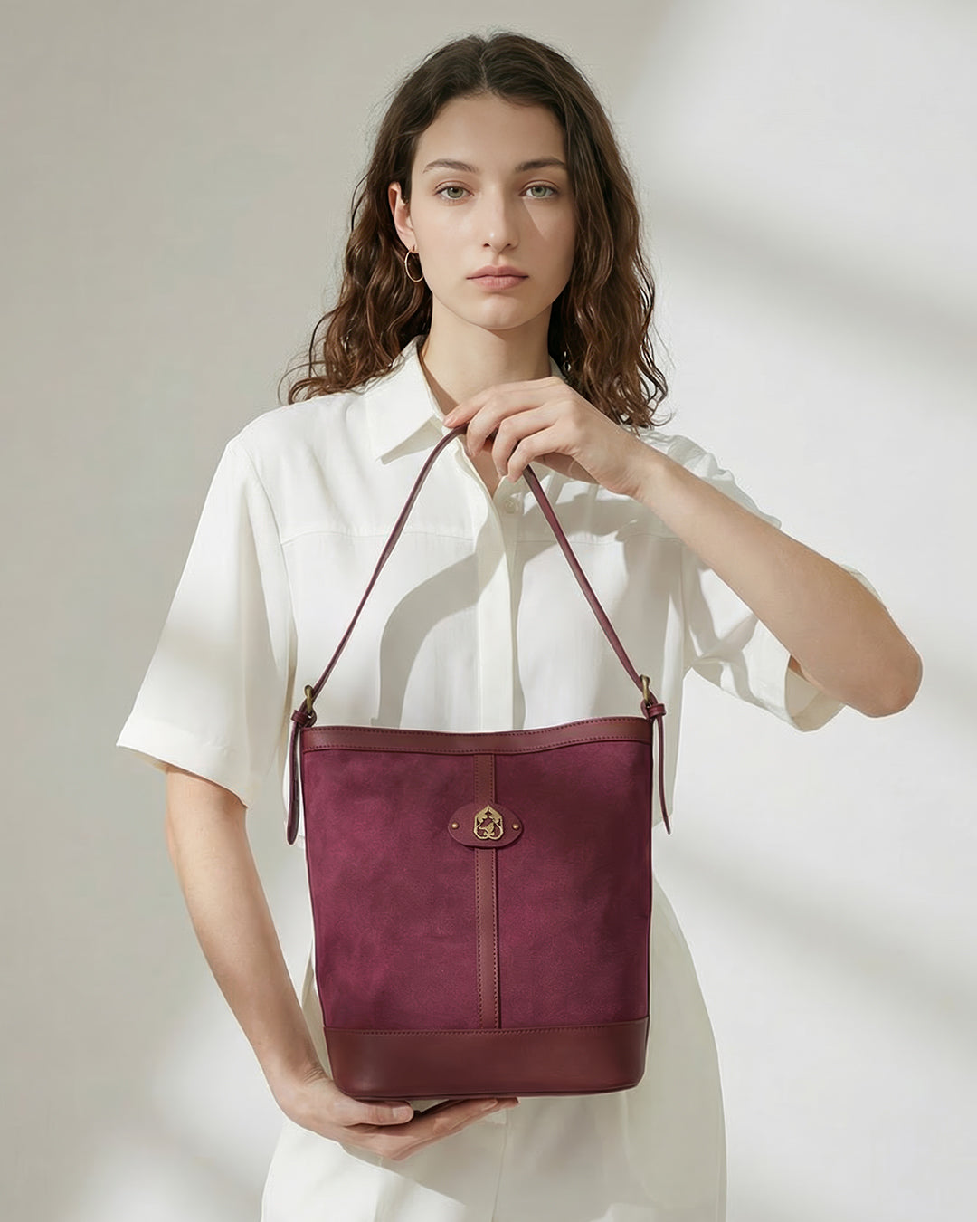 maral suede bag - Burgundy