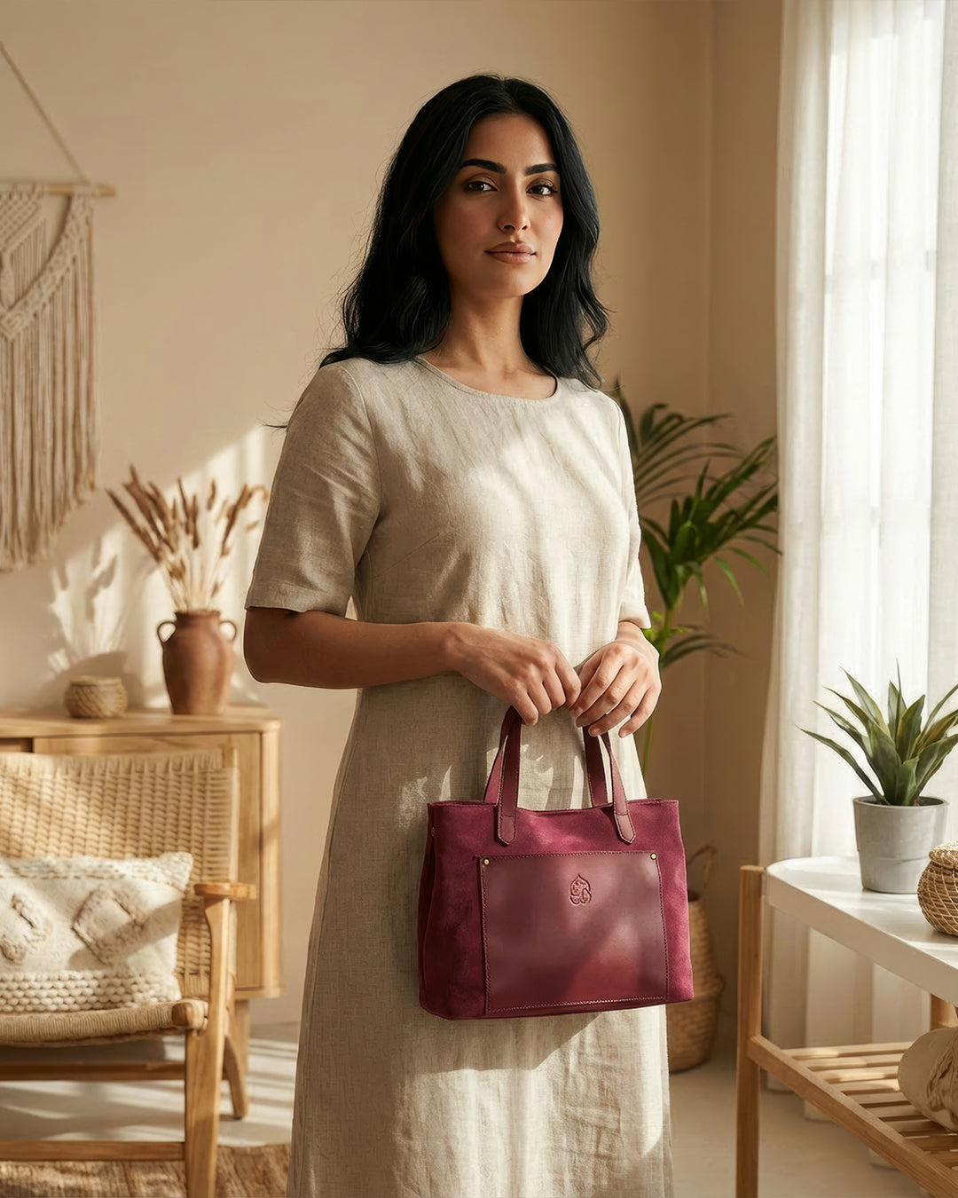 Henz suede bag - Burgundy