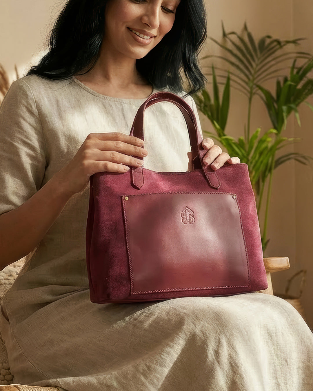 Henz suede bag - Burgundy