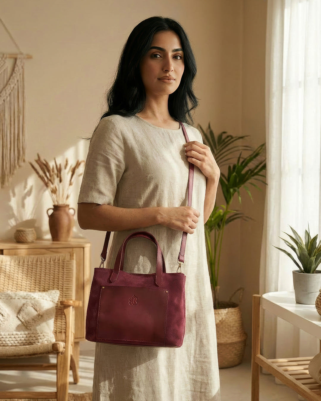 Henz suede bag - Burgundy