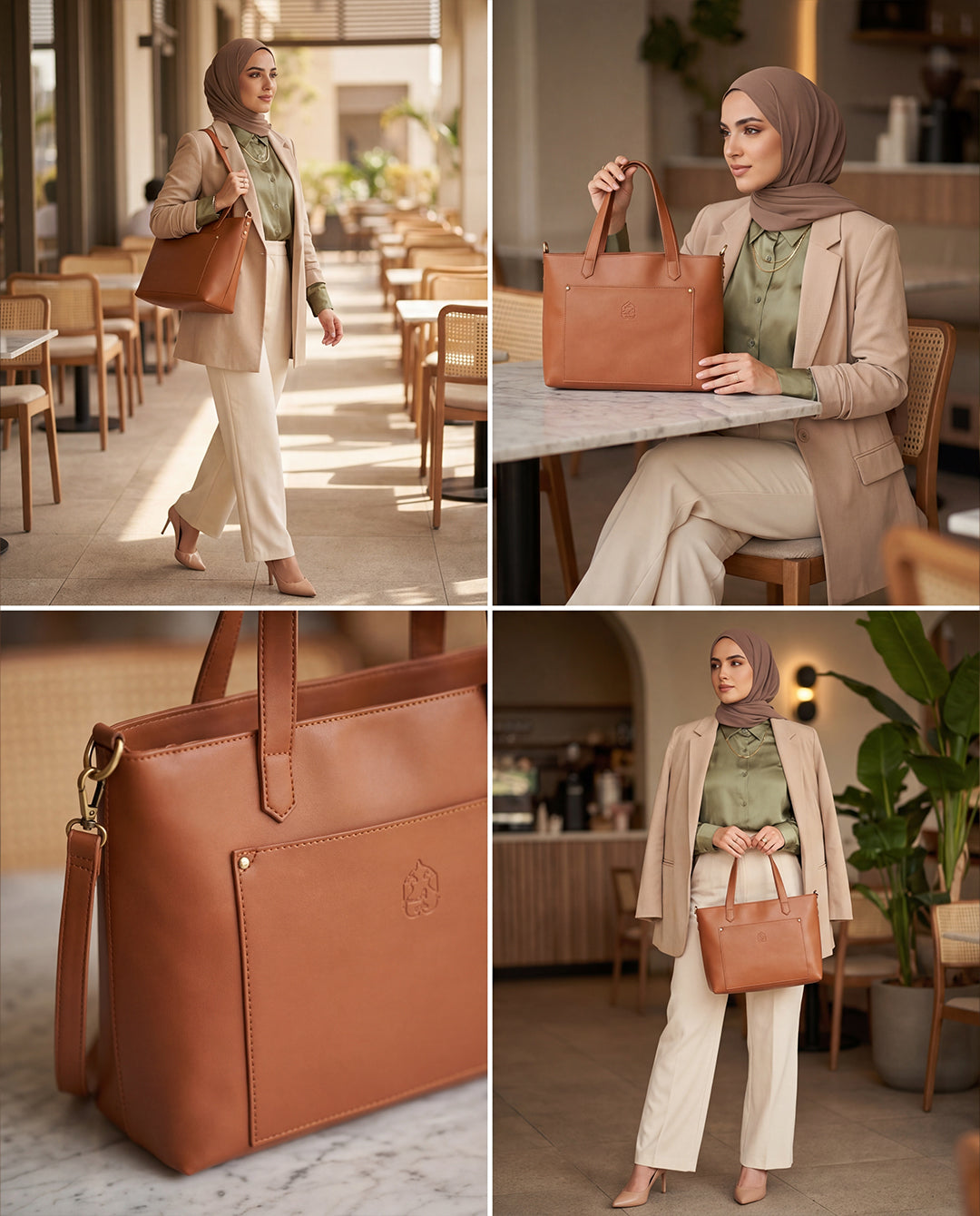 Pouya leather bag - camel