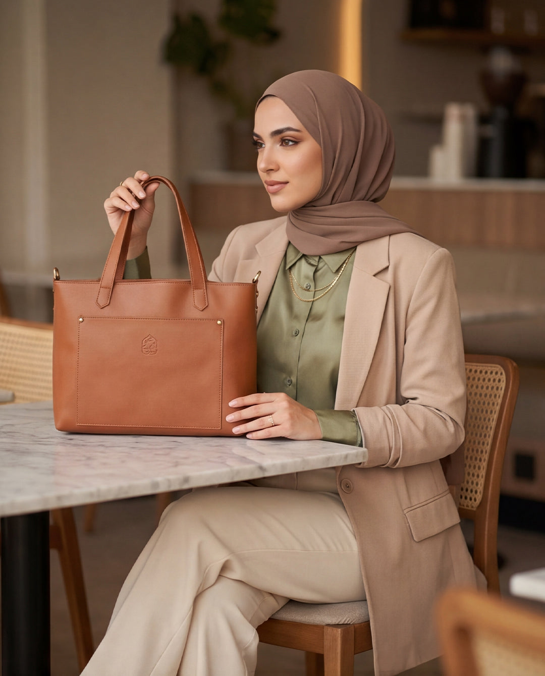 Pouya leather bag - camel