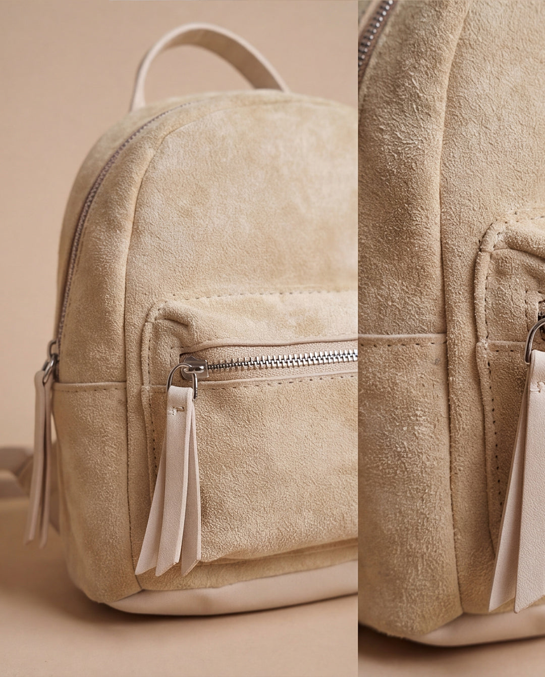 Arman _ Small Suede Backpack / crame