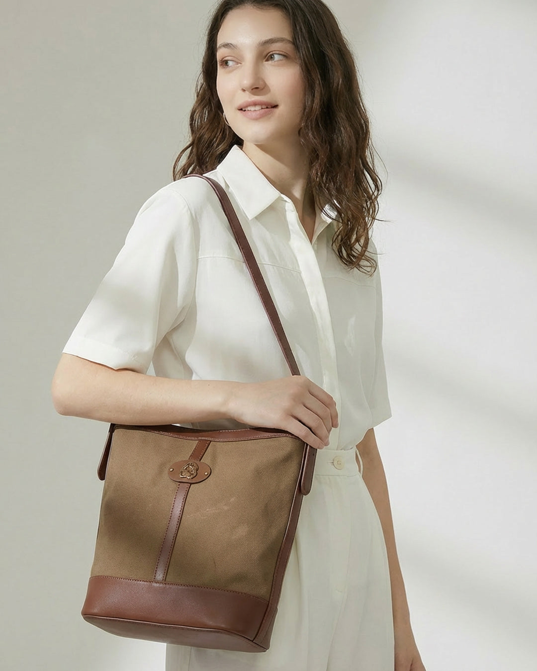 maral suede bag - cafe
