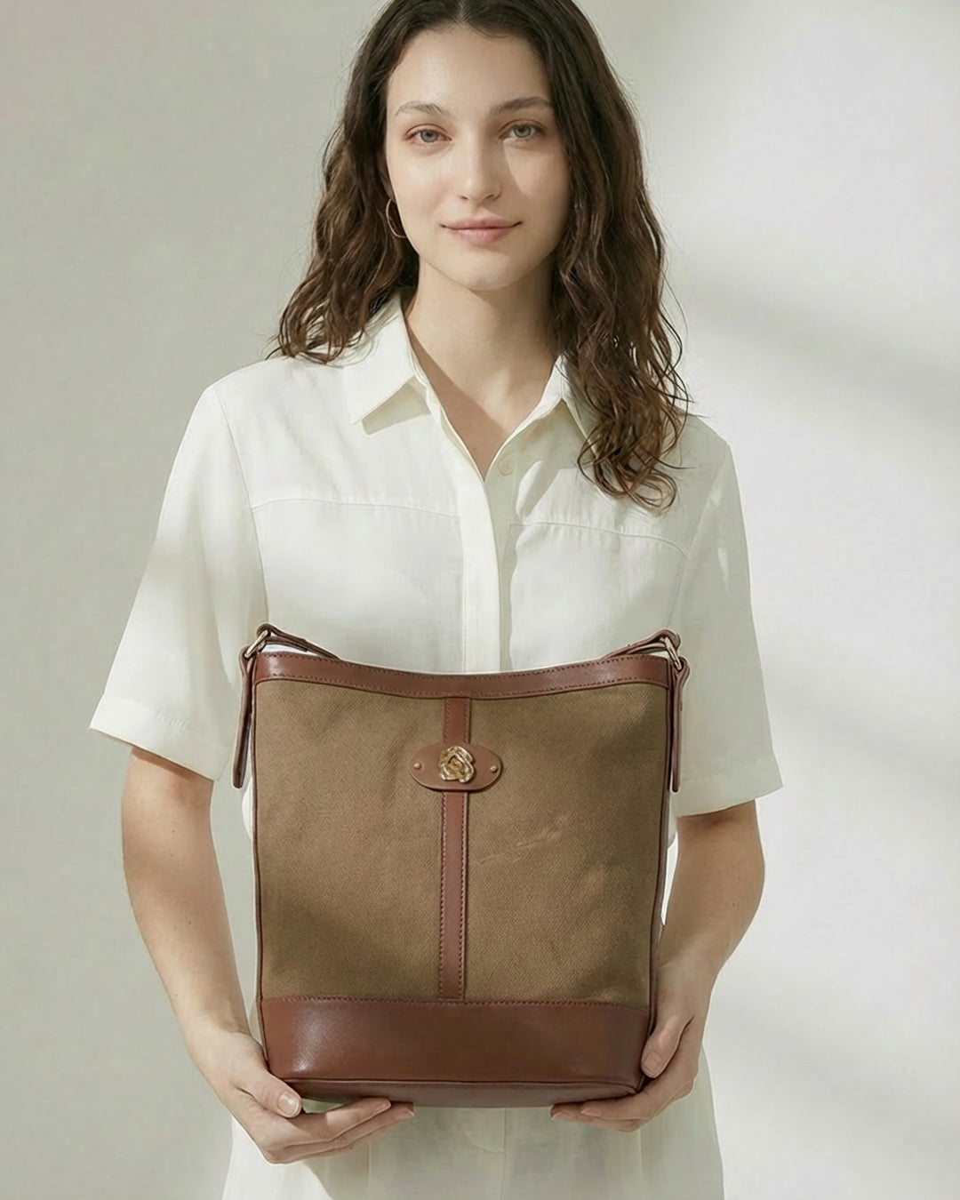 maral suede bag - cafe