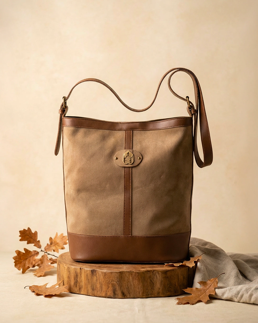 maral suede bag - cafe