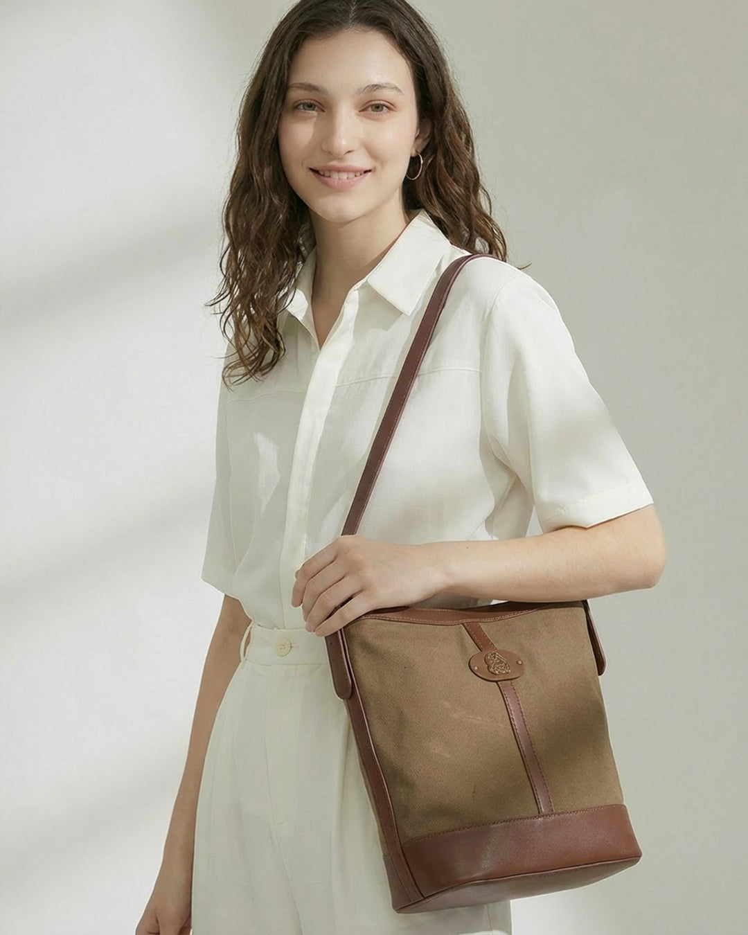 maral suede bag - cafe