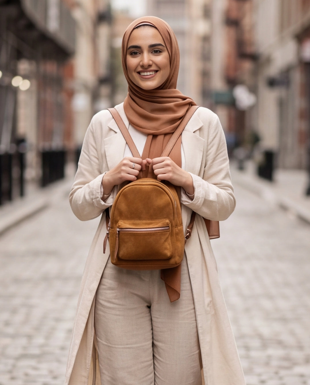 Arman _ Small Suede Backpack / camel