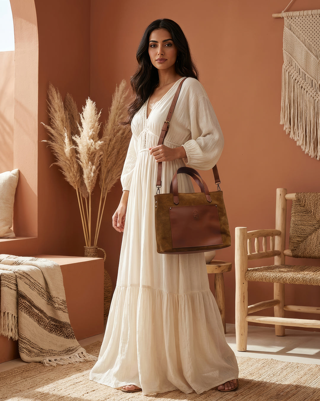 Henz suede bag - camel