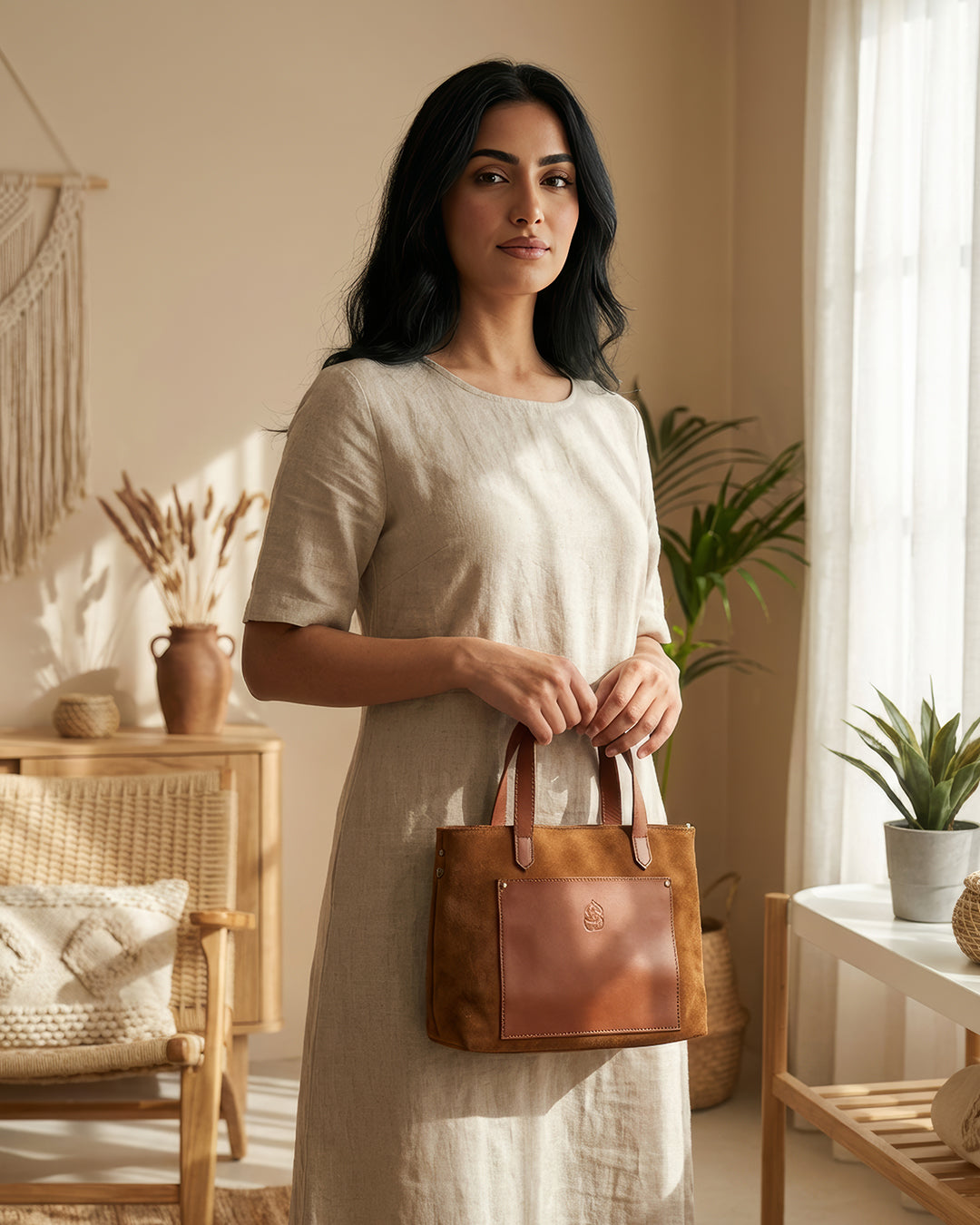 Henz suede bag - camel