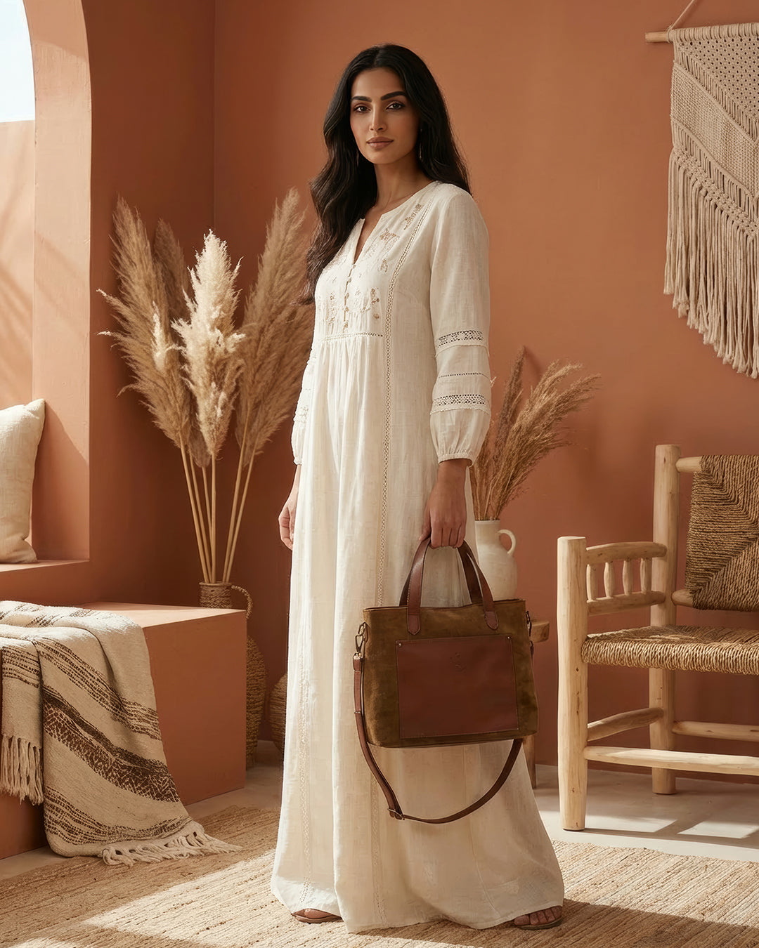 Henz suede bag - camel