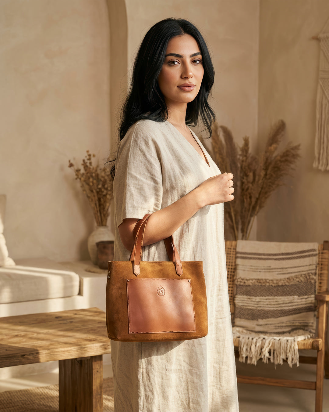 Henz suede bag - camel