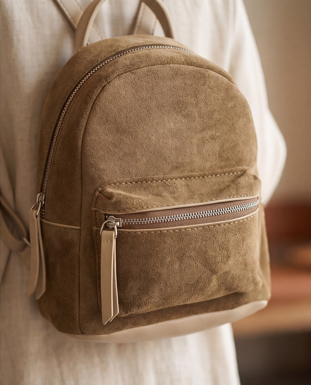 Arman _ Small Suede Backpack / coffee – KashanStore