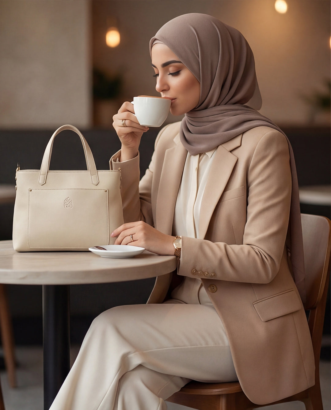 Pouya leather bag - cream