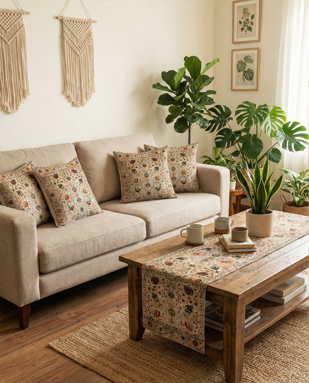 Adeena Flowers - Bundle (set of Cushions + Runner)