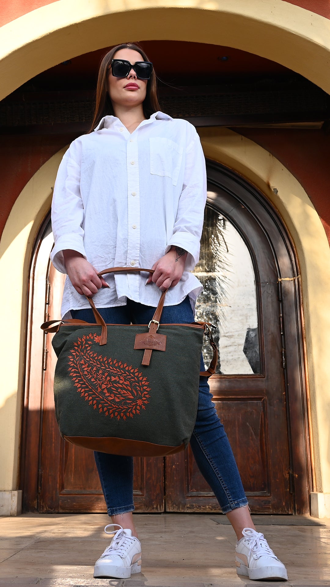 CityBag_ Kashmir pattern (  Olive green )