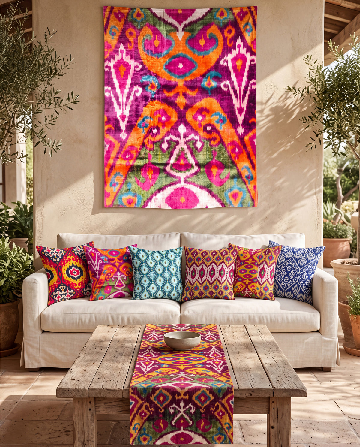 IKAT - Bundle ( Tapestry + Cushion covers + Runner )